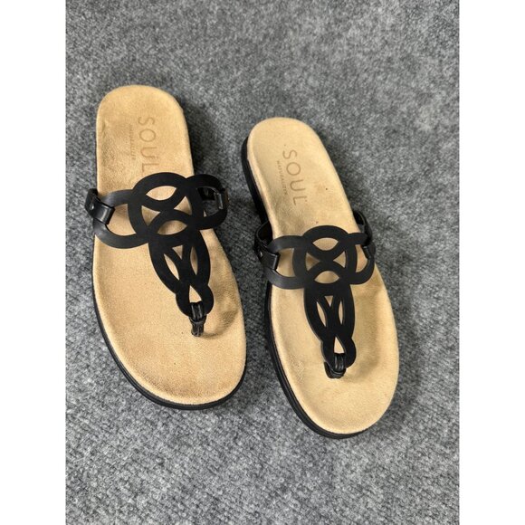 Soul Naturalizer Janice Women's 9M Black Sandals Cutout Design Cushioned Footbed - Picture 6 of 16